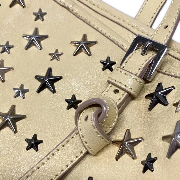 Auth JIMMY CHOO Sasha - Yellow Silver Gold Leather Hardware Tote Bag - Picture 12 of 12